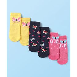 Cutewalk By Babyhug Anti Bacterial Ankle Length Socks Stripes Design Pack Of 5- Multicolor
