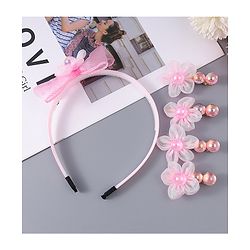 Babyhug Hairband & Clips Accessories Combo Set - Pink