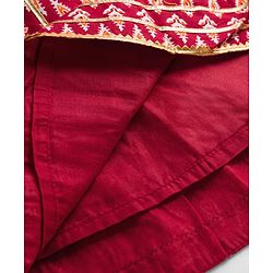 Babyhug Cotton Woven Sleeveless Ethnic Dress with Floral Print - Maroon