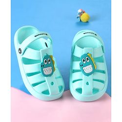Cute Walk by Babyhug Clogs with Backstrap Closure & Dino Applique - Mint