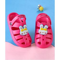 Cute Walk by Babyhug Clogs with Backstrap Closure & Kitty Applique - Pink