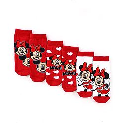 Cute Walk Disney By Babyhug Anti Bacterial Ankle Length Socks Minnie Mouse Design Pack Of 3 - Multicolour main image 0