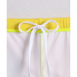 Babyhug Half Raglan Sleeves Two Piece Swimsuit With Dino Print & Swimming Cap - Yellow