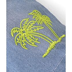 Babyhug Single Jersey Woven Dungaree & Half Sleeves T-Shirt With Tree Print - Blue & Green