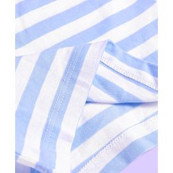 Babyhug Cotton Knit Half Sleeves T-Shirt with Stripes - White
