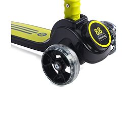 Babyhug 3 Wheel Yellow & Black Foldable Kids Scooter With LED Wheels & Music|4 Level Adjustable|Non-Slip Wide Deck| 50 Kg Capacity| Lean to Steer Mechanism| Foot Brake| Easy Fold Design | No Assembly