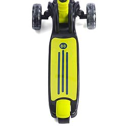 Babyhug 3 Wheel Yellow & Black Foldable Kids Scooter With LED Wheels & Music|4 Level Adjustable|Non-Slip Wide Deck| 50 Kg Capacity| Lean to Steer Mechanism| Foot Brake| Easy Fold Design | No Assembly