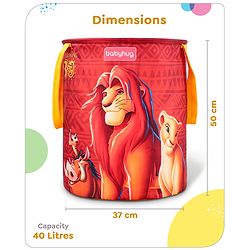 Babyhug Disney Foldable Laundry Bag with Handle Lion King Theme - Red