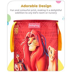 Babyhug Disney Foldable Laundry Bag with Handle Lion King Theme - Red