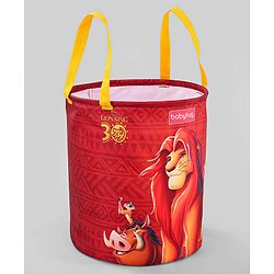 Babyhug Disney Foldable Laundry Bag with Handle Lion King Theme - Red