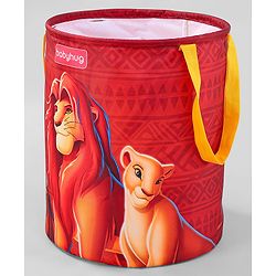 Babyhug Disney Foldable Laundry Bag with Handle Lion King Theme - Red