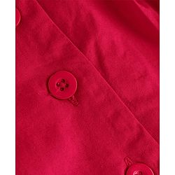 Babyhug Cotton Woven Full Sleeves Shirt Styled Solid Frock - Red