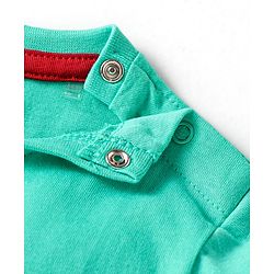 Babyhug Disney Single Jersey Knit Half Sleeves Shorts Night Suit With Mickey Mouse Graphics - Turquoise Green