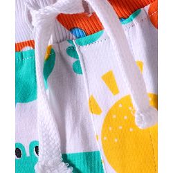 Babyhug Cotton Knit Mid Thigh Lenght Shorts with Dino Print & Stripes Pack of 3 - Yellow & White