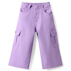 Babyhug Twill Woven Full Length Solid Trouser with Stretch - Lavender