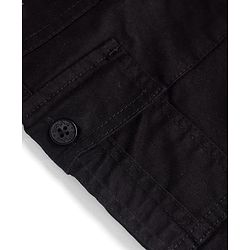Babyhug Full Length Washed Denim Jogger With Stretch & Cargo Pockets - Black