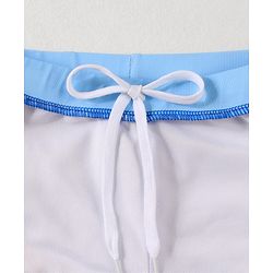 Babyhug Swimming Trunk With Dino Print & Swimming Cap - Blue