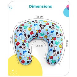 Babyhug Disney C Shape Cotton Feeding Pillow Smiley Mickey Face Print - Blue
