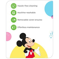 Babyhug Disney C Shape Cotton Feeding Pillow Smiley Mickey Face Print - Blue