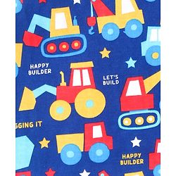 Babyhug 100% Cotton Knit Half Sleeves Sando Vests With Construction Vehicles Print Pack of 3 - Red Yellow & Navy Blue