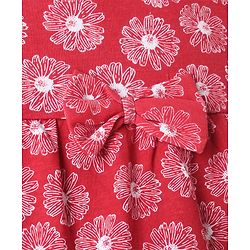 Babyhug Single Jersey Knit Sleeveless Frocks With Floral Applique - Pink