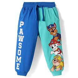 Babyhug Cotton Knit Full Length Lounge Pant with Paw Patrol Print - Blue