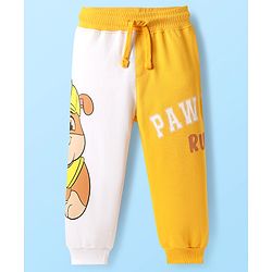 Babyhug Cotton Knit Full Length Lounge Pant with Paw Patrol Print - Yellow