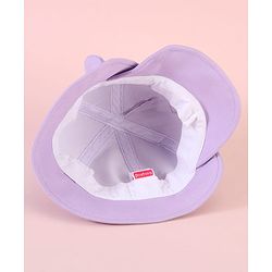 Babyhug Baseball Cap with Ear Applique & Number Embroidery Purple - Diameter 16 cm
