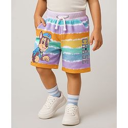 Babyhug Cotton Looper Knit Shorts with Chase Print - White