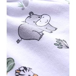 Babyhug Terry Knit Mid Thigh Shorts With Animal Print - White