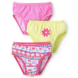 Babyhug 100% Cotton Single Jersey Knit Panties With Floral Print Pack Of 3 - Pink & Light Green