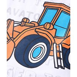 Babyhug Single Jersey Knit Half Sleeves T-Shirt & Shorts Set with JCB Print -White & Yellow