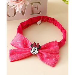 Babyhug Disney Headband With Minnie Mouse Bow Applique Free Size - Fuchsia