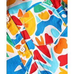 Babyhug Cotton Woven Half Sleeves Shirt With Abstract Print - Multicolour