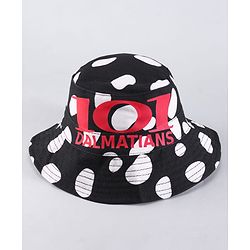 Babyhug Disney Cotton Woven Summer Caps with 101 Dalmatian Print Black White & Red - Diameter 22 cm