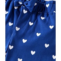 Babyhug Terry Knit Full Length Lounge Pants with Hearts Print & Bow Applique Pack of 3 - Red Yellow & Blue