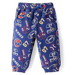 Babyhug Cotton Knit Full Length Lounge Pants with Beach Theme Print Pack of 3 - Multicolor