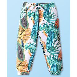 Babyhug Cotton Looper Full Length Lounge Pant With Text Print Pack Of 3 - Navy Blue Yellow & Red