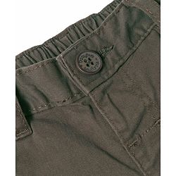 Babyhug Cotton Lycra Woven Full Length Solid Trouser With Stretch - Olive