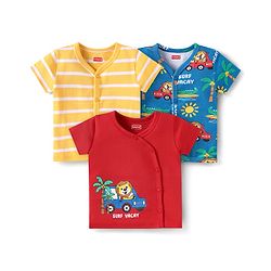 Babyhug Interlock Knit Half Sleeves Anitbacterial Open Vest With ...