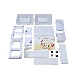 Babyhug 3 Layers High Density Plastic Storage Cabinet Teddy Print With Wheels - White