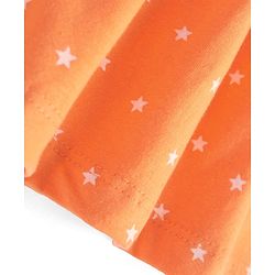 Babyhug Single Jersey Knit Sleeveless Frock with Stars Print - Orange
