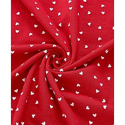 Babyhug Cotton Terry Woven Bath Towel With Heart Print L 76 x B 76 cm - Red