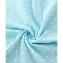 Babyhug Terry Knit Hooded Towel with Bird Embroidery & Polka Dot Print L 76.2 x B 76.2 cm - Light Blue