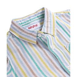 Babyhug Cotton Woven Half Sleeves Striped Shirt - Multicolour