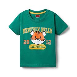 Babyhug Cotton Knit Half Sleeves T-Shirt with Text Print - Green