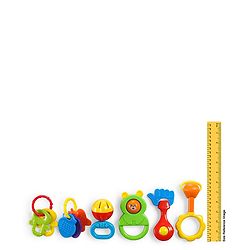 Babyhug Baby Rattle With Teethers For Newborn Babies,Non-Toxic Plastic PacK of 6- Multicolor