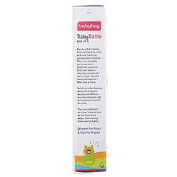 Babyhug Baby Rattle With Teethers For Newborn Babies,Non-Toxic Plastic PacK of 6- Multicolor