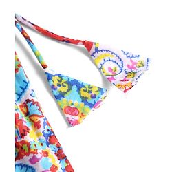 Babyhug Cotton Woven Three Fourth Sleeves Kurta Gharara Set with Floral Print - Pink Yellow & Red