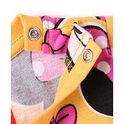 Babyhug Disney Single Jersey Knit Half Sleeves Co-ords Shorts Night Suit with Minnie Mouse Graphics - Yellow